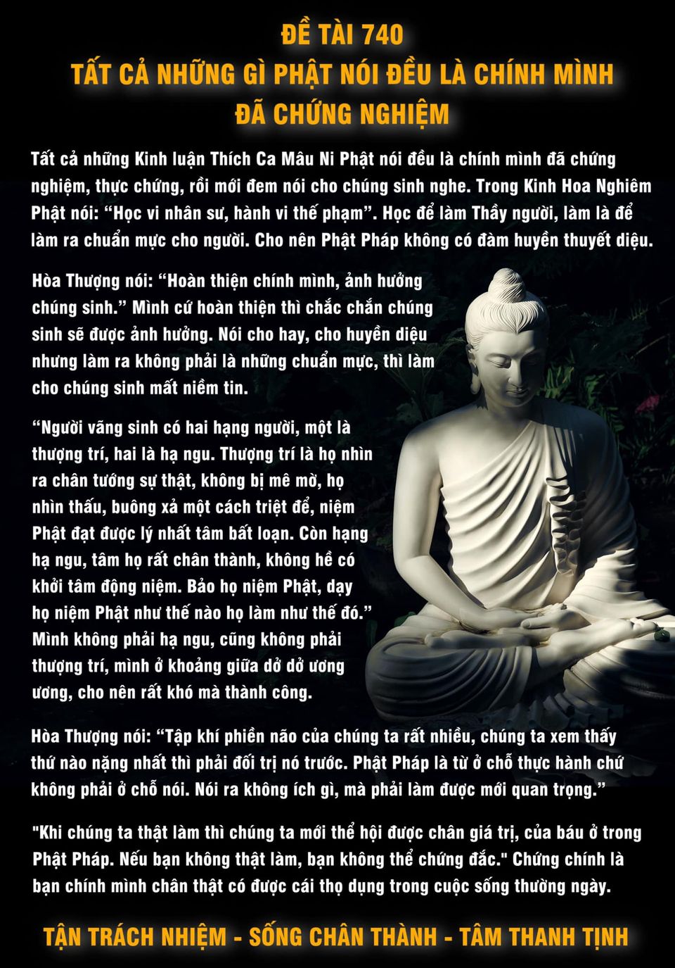 740 · Tất Cả Những Gì Phật Nói Đều Là Chính Mình Đã Chứng Nghiệm